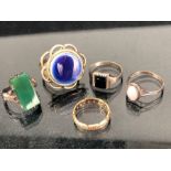 Collection of five rings set with various stones