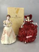 Two Coalport figures 'Scarlett' (unboxed) and 'Karen', boxed and with certificate