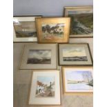 Collection of Oil and watercolour paintings (7) some signed