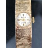 9ct. Gold Cased Ladies Wristwatch by Accurist with 9ct gold strap, approx 23.1 gms. excluding
