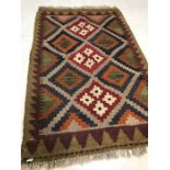 Small Maimana Kilim rug, approx 95cm x 61cm