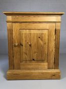 Pine cupboard with internal shelf, approx 66cm x 29cm x 79cm tall