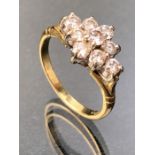 18ct Gold Diamond cluster ring set with nine diamonds size 'P'