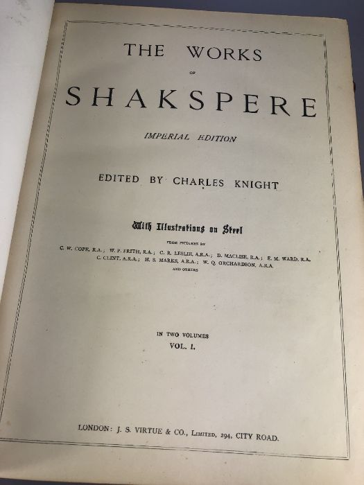 'THE WORKS OF SHAKSPERE' Imperial Edition, edited by Charles Knight, two volumes, published Virtue & - Image 9 of 11