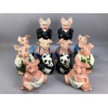 Collection of twelve Wade for Natwest piggy banks to include ten pigs and two pandas, four A/F, some