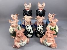 Collection of twelve Wade for Natwest piggy banks to include ten pigs and two pandas, four A/F, some