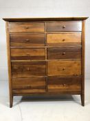 Large modern chest of ten drawers, approx 50cm x 115cm x 125cm tall