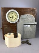 Early 20th Century National Time Recorder table top clocking in clock in oak case