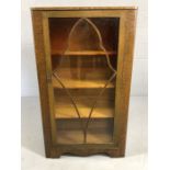 Art Deco display cabinet with orange coloured glass and door with original key