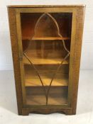 Art Deco display cabinet with orange coloured glass and door with original key