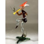 Murano glass figure, The Pied Piper of Hamlin, height approx 21cm