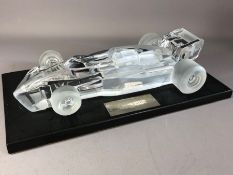 Rare Daum Cristal France "Grand Prix #1" sculpture with "1" to front of the vehicle "Daum France"