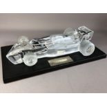 Rare Daum Cristal France "Grand Prix #1" sculpture with "1" to front of the vehicle "Daum France"