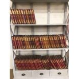 Large collection of early 20th Century cloth bound Punch magazines, approx 75 volumes