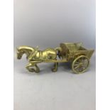 Brass horse and cart (very heavy approx 9kg) and approx 41 cm long