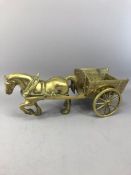 Brass horse and cart (very heavy approx 9kg) and approx 41 cm long