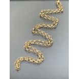 9ct Gold chain of circular link form (approx 12.1g & 60cm long)