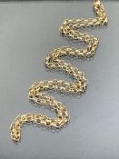 9ct Gold chain of circular link form (approx 12.1g & 60cm long)