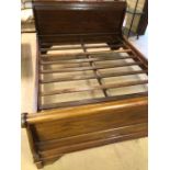 Mahogany king size sleigh bed, no mattress