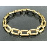 14ct Gold bracelet with large contemporary square links marked 585 approx 18cm long & 11g