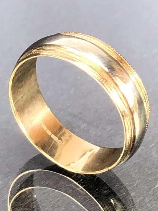 9ct Gold band size 'S' approx 3.9g - Image 3 of 4