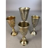 Collection of Hallmarked London Silver Jewish wine cups by maker Rosenzweig, Taitelbaum & Co (