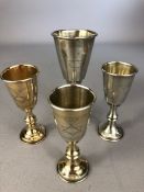 Collection of Hallmarked London Silver Jewish wine cups by maker Rosenzweig, Taitelbaum & Co (