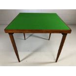 Card table with folding legs and 'as new' green baize