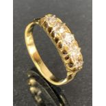 18ct Gold five stone diamond ring size 'K'