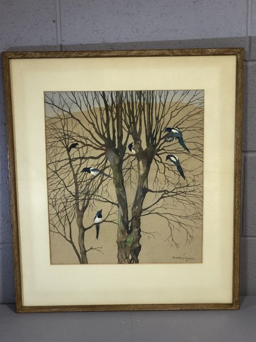 RALSTON GUDGEON (1910-1984) watercolour study of birds, signed lower right, approx 38cm x 43cm,