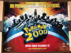 Film / cinema interest: UK quad advertising poster - 'Pokemon The Movie', 2000, approx 762mm x