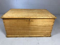 Antique pine blanket box, approx 90cm x 52cm x 44cm tall