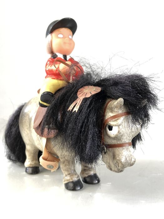 Vintage Plastech Thelwell pony with rider, approx 16cm in height (including rider) - Image 2 of 5