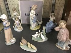 Collection of seven pieces of Lladro