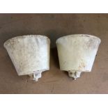 Architectural salvage: a pair of rain water hoppers, or possibly animal feeders