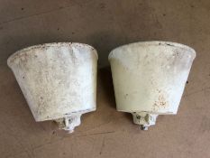 Architectural salvage: a pair of rain water hoppers, or possibly animal feeders