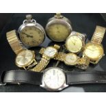 Collection of Vintage watches to include Longines, PREXA, Sekonda and two pocket watches (one with a