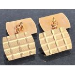 Pair of 9ct Gold cufflinks of geometric design approx 3.2g