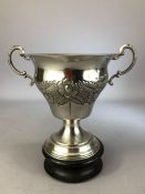 Silver hallmarked Cup or trophy by maker Rosenzweig, Taitelbaum & Co (Jacob Rozenzweig) with two