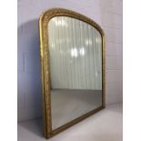Large gilt wooden framed over mantle mirror, approx 110cm x 135cm