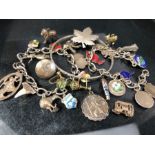 Collection of silver items to include two charm bracelets