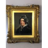 Oil on board, portrait of a lady, English school, approx 24cm x 19cm