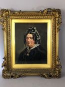 Oil on board, portrait of a lady, English school, approx 24cm x 19cm