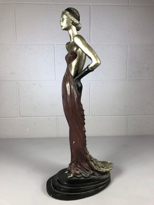 Figurine in the Art Deco style signed M Katok approx 58cm high. A/F - Image 7 of 10