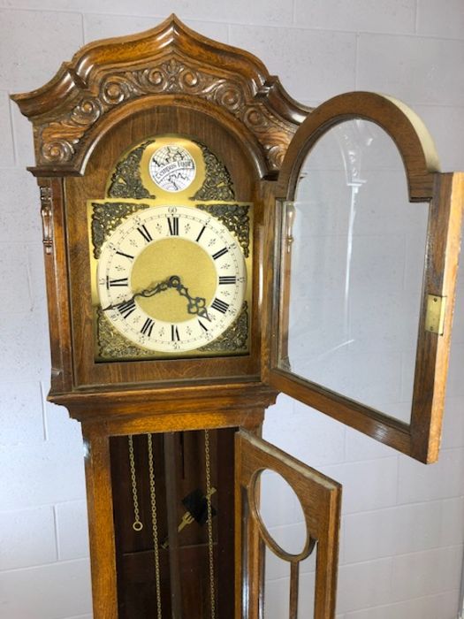 English oak '8 day' longcase clock by Enfield, circa 1930s, full Westminster chime, untested - Image 5 of 8