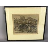 Arthur Knighton Hammond (English, 1875 - 1970), etching, 'Pont Neuf, Paris' signed and titled in