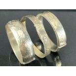 Three Silver Bangles total weight approx 68g