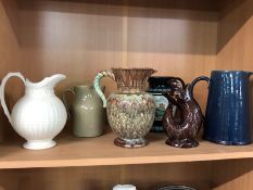 Collection of ceramic jugs to include Copeland, Germany 367 and Kernewek