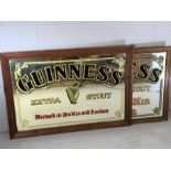 Two vintage Guinness advertising / pub mirrors, the largest approx 98cm x 67cm