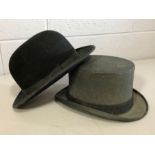 Bowler hat and a top hat